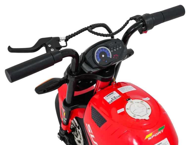 Dječji Električni Motocikl Supermoto Crveni Motor Na Akumulator 15