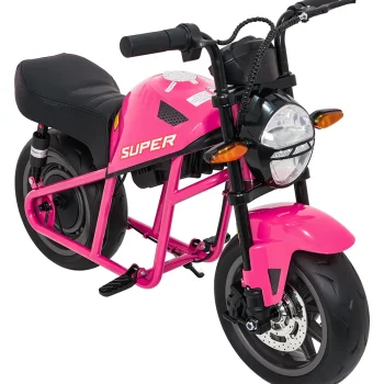 Dječji Električni Motocikl Supermoto Ružičasti Motor Na Akumulator 11