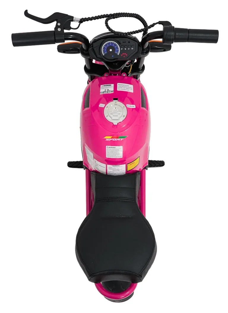 Dječji Električni Motocikl Supermoto Ružičasti Motor Na Akumulator 13