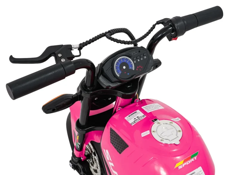 Dječji Električni Motocikl Supermoto Ružičasti Motor Na Akumulator 14