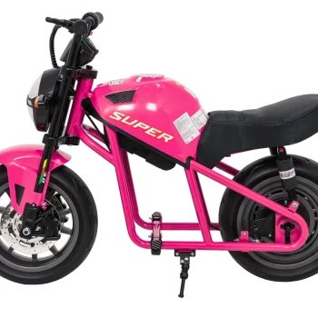 Dječji Električni Motocikl Supermoto Ružičasti Motor Na Akumulator 5