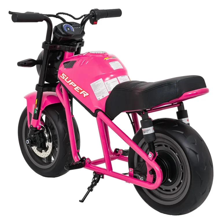 Dječji Električni Motocikl Supermoto Ružičasti Motor Na Akumulator 7