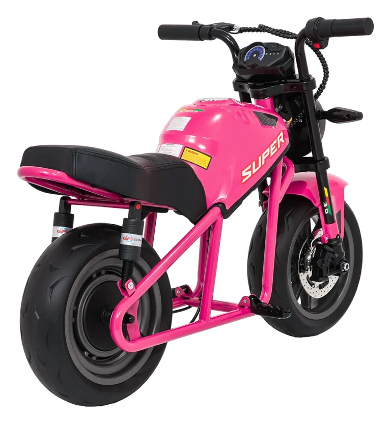Dječji Električni Motocikl Supermoto Ružičasti Motor Na Akumulator 9