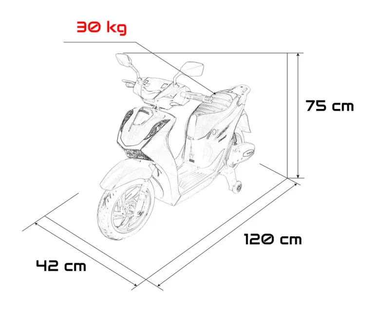 Dječji Električni Skuter Honda Sh125i Crveni Motor Na Akumulator 3