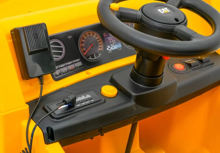 Dječji Kiper Na Baterije Caterpillar žuti + Pomični Kiper + Lopata + Megafon + Audio Led, žuta Auto Na Akumulator 13