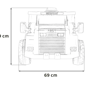Dječji Kiper Na Baterije Caterpillar žuti + Pomični Kiper + Lopata + Megafon + Audio Led, žuta Auto Na Akumulator 2