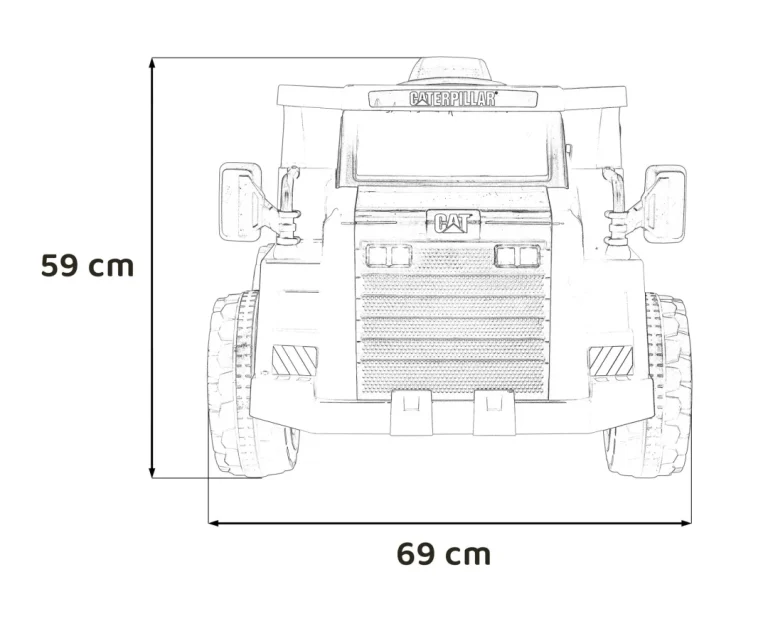 Dječji Kiper Na Baterije Caterpillar žuti + Pomični Kiper + Lopata + Megafon + Audio Led, žuta Auto Na Akumulator 2