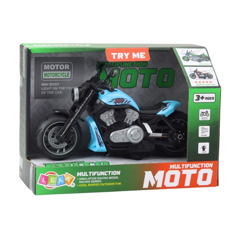 Dječji Motocikl Na Baterije, Svjetla I Zvukovi, Plavi, 22,5 × 12,5 × 11 Cm 3