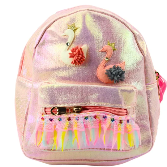 Dječji Ruksak Labudovi S čipkastim Ukrasima Rozi 22 Cm 2,8 L 1