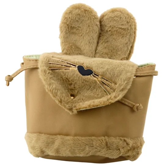 Dječji Ruksak S Plišanim Ušima I Podesivim Remenom, Bež, 22 Cm, 4 L 1
