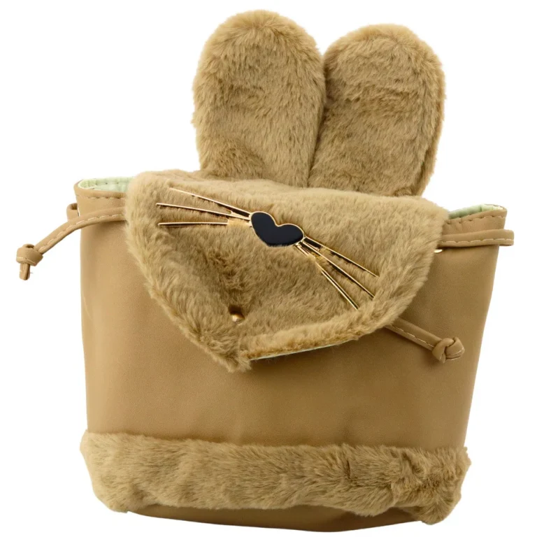 Dječji Ruksak S Plišanim Ušima I Podesivim Remenom, Bež, 22 Cm, 4 L 1