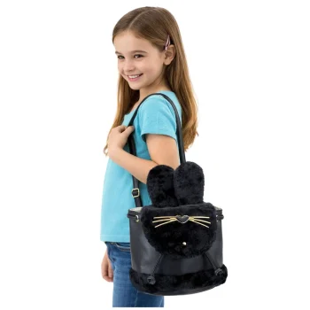 Dječji Ruksak S Plišanim Ušima I Podesivim Remenom, Crni, 22 Cm, 4 L 2