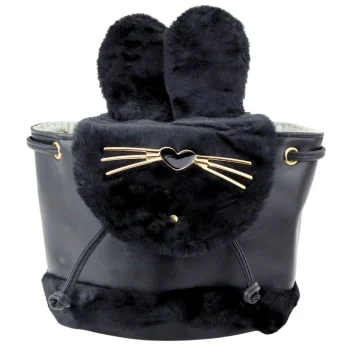 Dječji Ruksak S Plišanim Ušima I Podesivim Remenom, Crni, 22 Cm, 4 L 3
