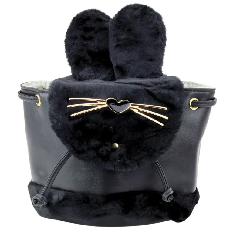 Dječji Ruksak S Plišanim Ušima I Podesivim Remenom, Crni, 22 Cm, 4 L 3