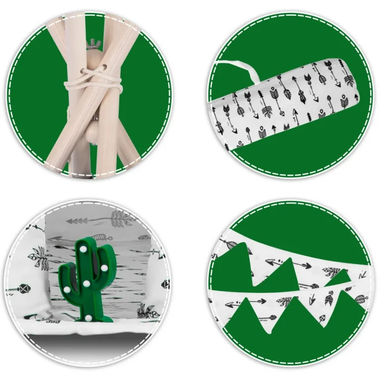 Dječji šator Tip S Girlandom I Svjetlima Bijeli Sa Strelicama 7