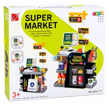 Dječji Supermarket Set S Blagajnom, Skenerom I Dozatorom Pića, 65 Kom 5