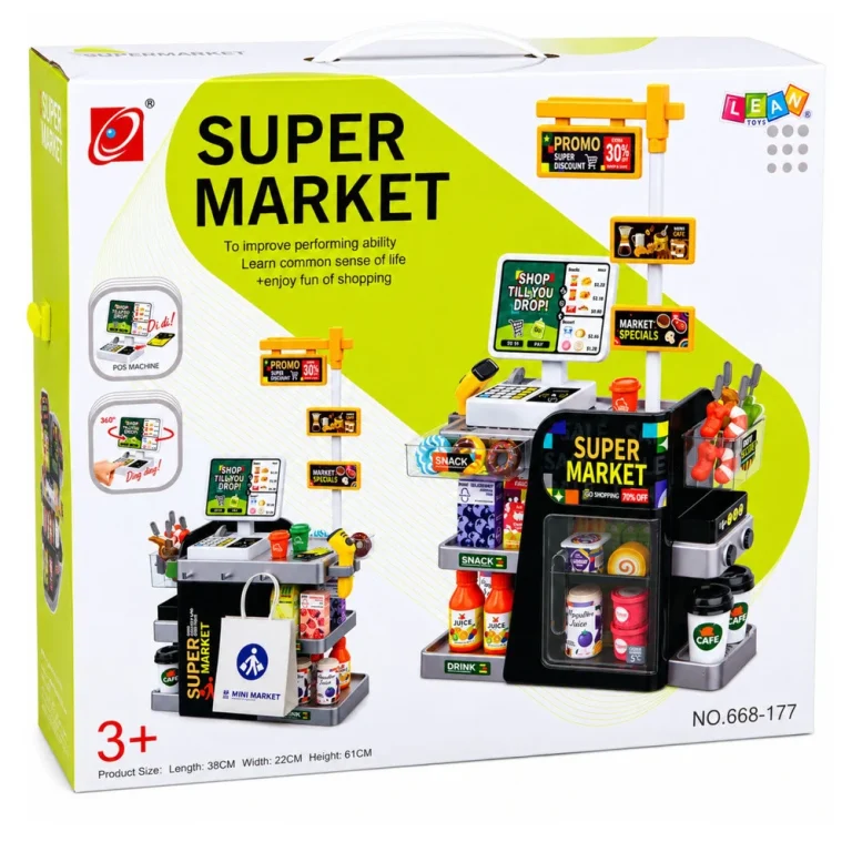 Dječji Supermarket Set S Blagajnom, Skenerom I Dozatorom Pića, 65 Kom 5