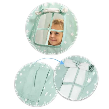 Dječji Teepee šator Sa Svjetlima Mint Sa Zvijezdama 8