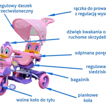 Dječji Tricikl Patkica Ljubičasti 4