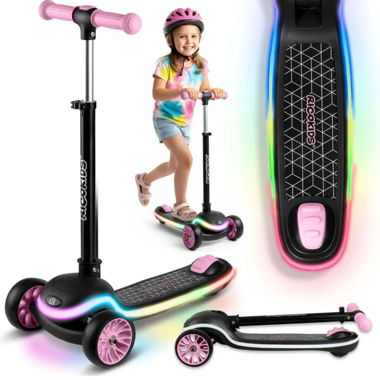 Dječji Trokotačni Led Skuter Ricokids Leddi, Crni I Rozi 1