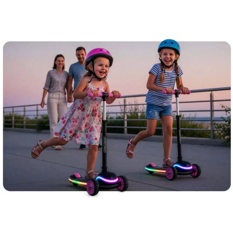 Dječji Trokotačni Led Skuter Ricokids Leddi, Crni I Rozi 13