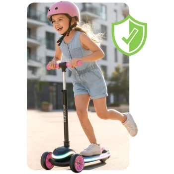 Dječji Trokotačni Led Skuter Ricokids Leddi, Crni I Rozi 6