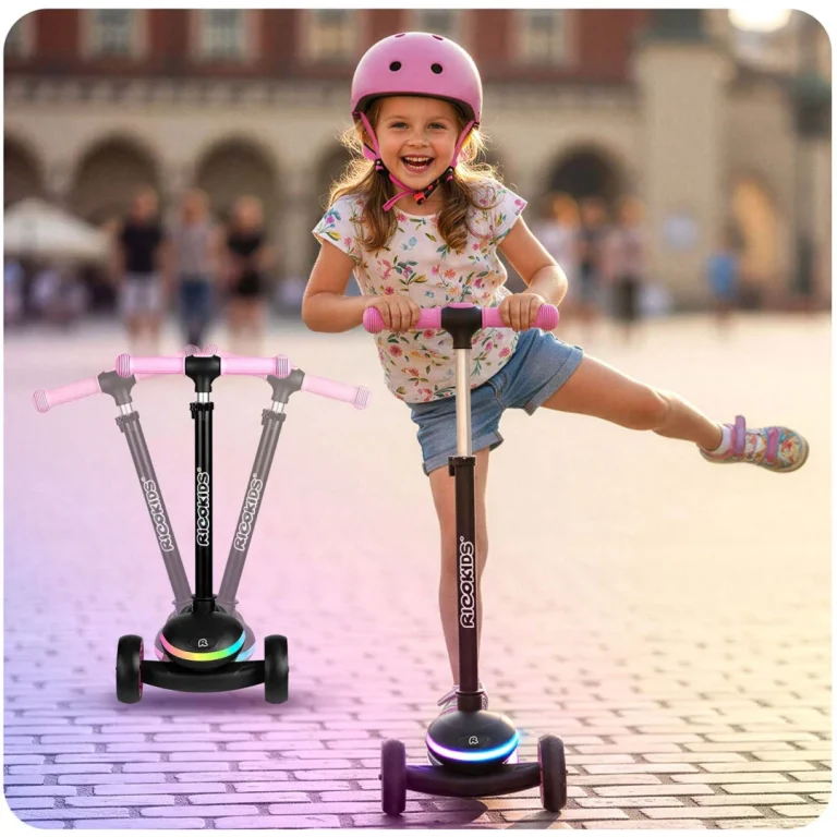 Dječji Trokotačni Led Skuter Ricokids Leddi, Crni I Rozi 9