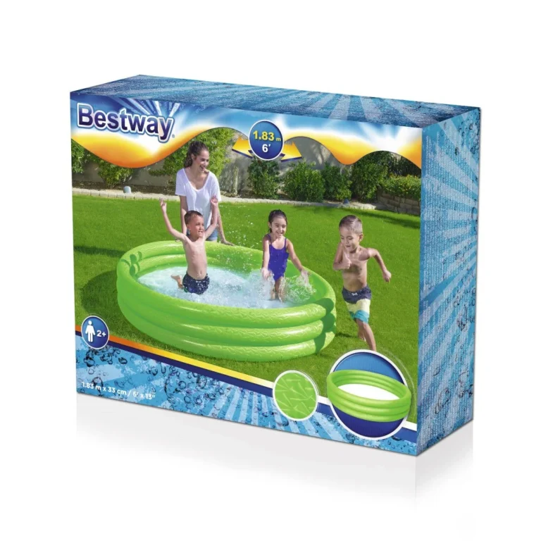 Dječji Vrtni Bazen Napuhani Bazen Za Djecu Zeleni 183x33cm Bestway + Zakrpa Za Popravak, Zelena 5