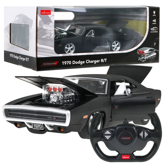Dodge Charger Rt Iz 1970. Crni Rastar Model 1:16 Automobil Na Daljinsko Upravljanje, Crna 1