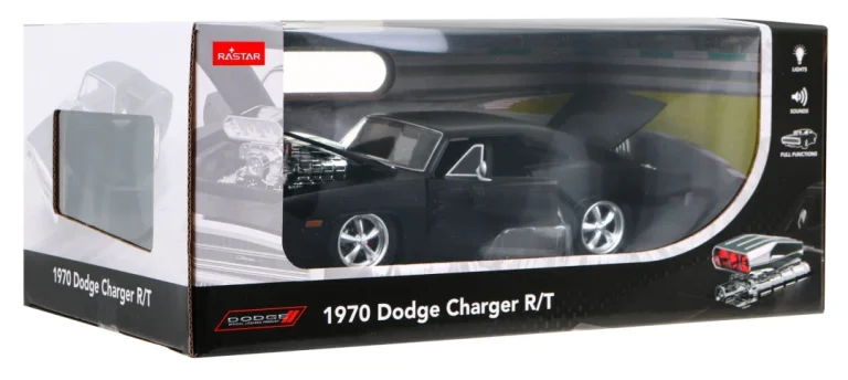 Dodge Charger Rt Iz 1970. Crni Rastar Model 1:16 Automobil Na Daljinsko Upravljanje, Crna 8