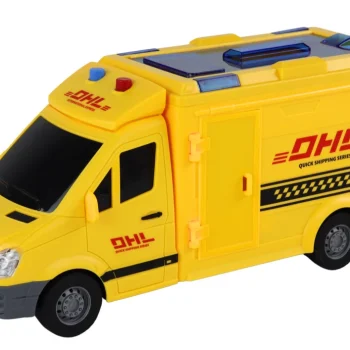 Dostavni Automobil 1:16 Pogon Trenja Otvaranje Vrata Žuta Svjetla Zvuci 2