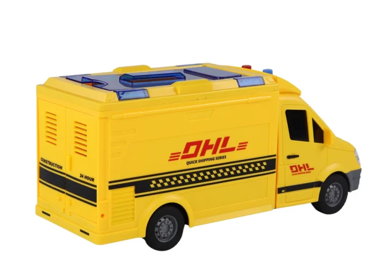 Dostavni Automobil 1:16 Pogon Trenja Otvaranje Vrata Žuta Svjetla Zvuci 4
