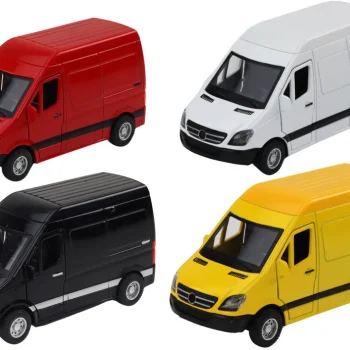 Dostavni Automobil 1:32 Svjetla Zvukovi Crvena Crna Žuta Bijela 3