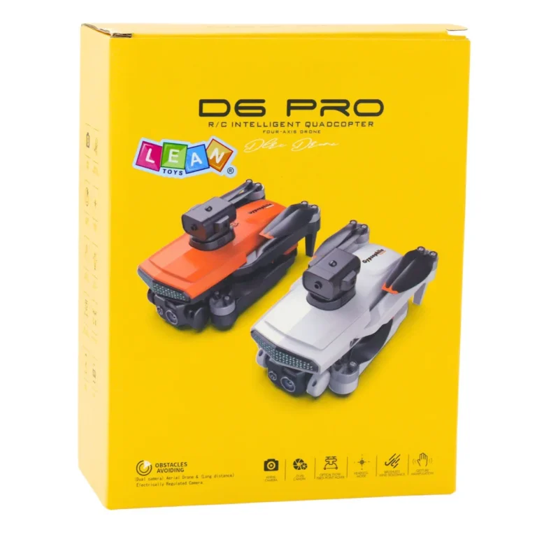 Dron D6 Pro, Dvostruka Hd Kamera, Led Svjetla, Narančasta 5