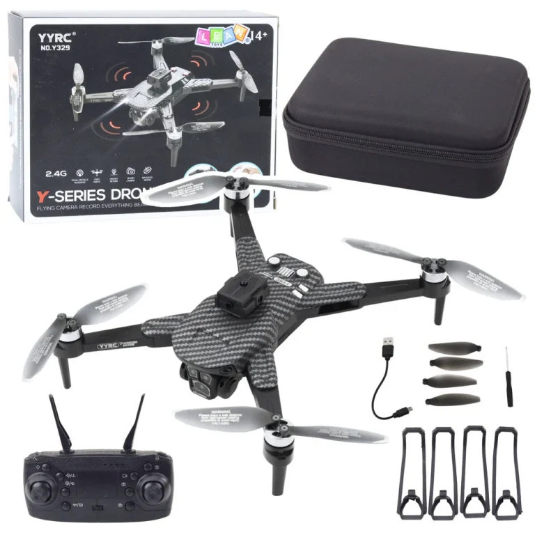 Dron Y329 Hd Kamera Wifi Led Svjetla Aplikacija Crna Karbonska 1