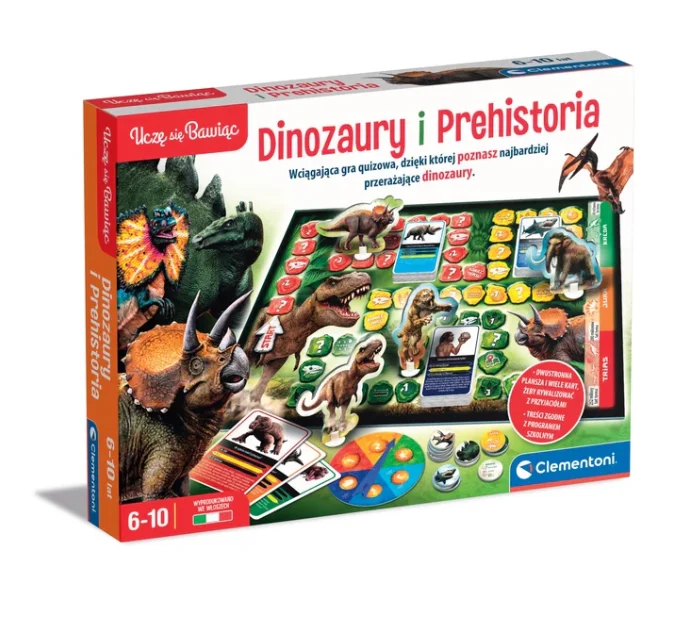 Društvena Igra Kviz Dinosauri I Prapovijest Ledeno Doba Izdanje Poljski Jezik Clementoni 50804 1