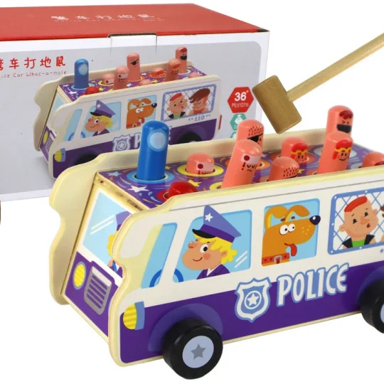 Drvena Arkadna Igra Izmicanje Policijski Autobus 1