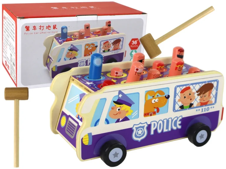 Drvena Arkadna Igra Izmicanje Policijski Autobus 1