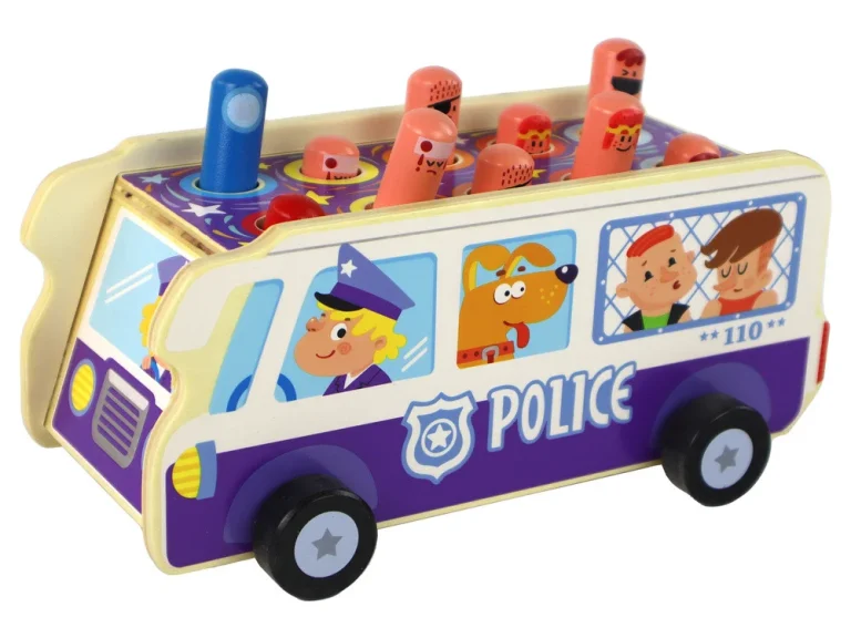 Drvena Arkadna Igra Izmicanje Policijski Autobus 2