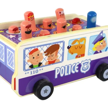 Drvena Arkadna Igra Izmicanje Policijski Autobus 3