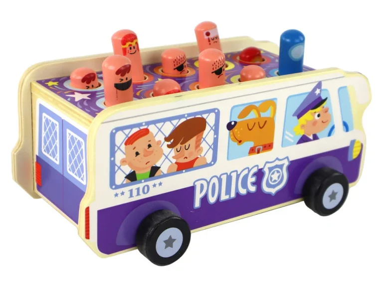 Drvena Arkadna Igra Izmicanje Policijski Autobus 3