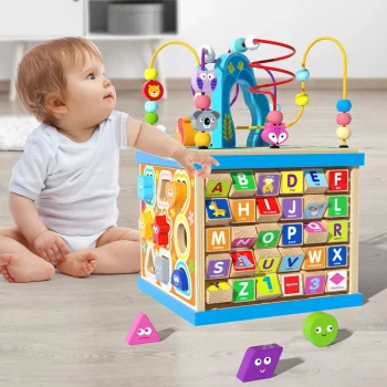 Drvena Edukativna Kocka Sorter Abeceda 2