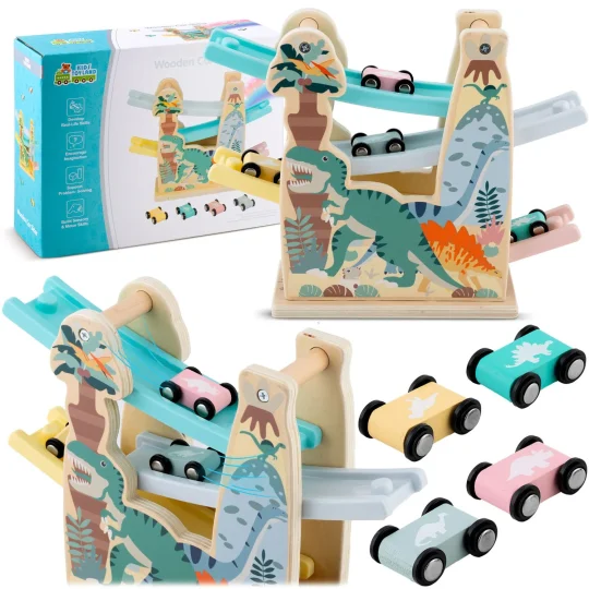 Drvena Igračka S Toboganom I Autićima Rk 867 Ricokids 1