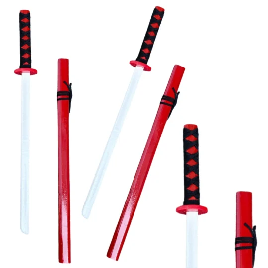 Drvena Katana Za Vježbanje Mača, Crvena 70 Cm 1