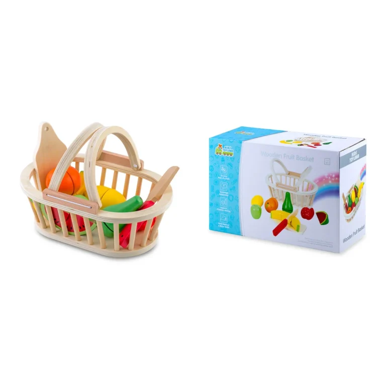 Drvena Košara Za Igračke S Voćem Za Rezanje 9 Kom Rk 870 Ricokids 8