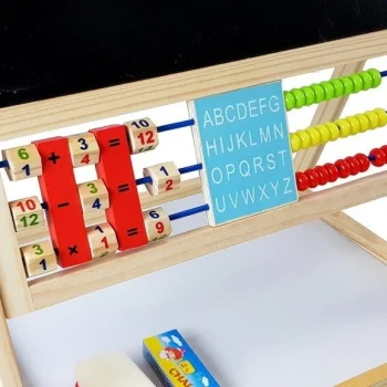 Drvena Ploča Za Kredu. Abakus. Sat, Brojevi I Magnet 4