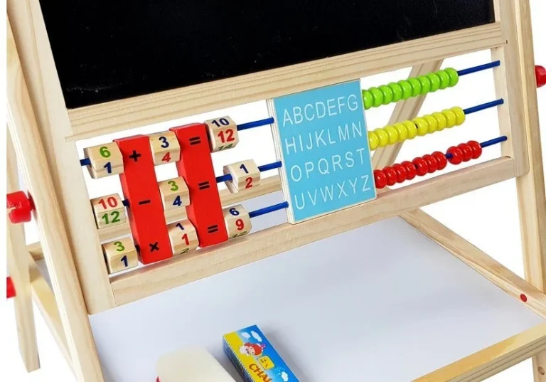 Drvena Ploča Za Kredu. Abakus. Sat, Brojevi I Magnet 4
