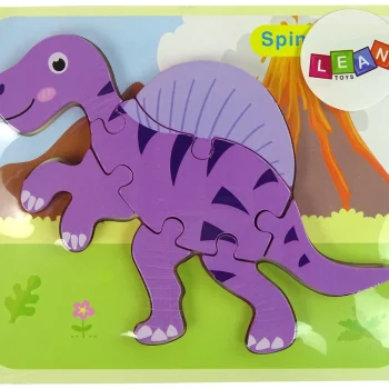 Drvena Slagalica Dinosaur Koritosaur Ružičasti Spinosaurus Ljubičasti 3