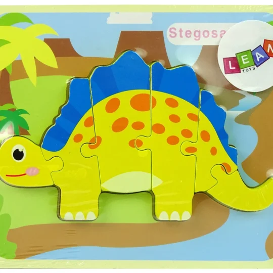 Drvena Slagalica Dinosaur Stegosaurus Žuta 1