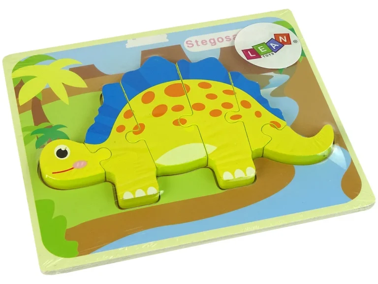 Drvena Slagalica Dinosaur Stegosaurus Žuta 2